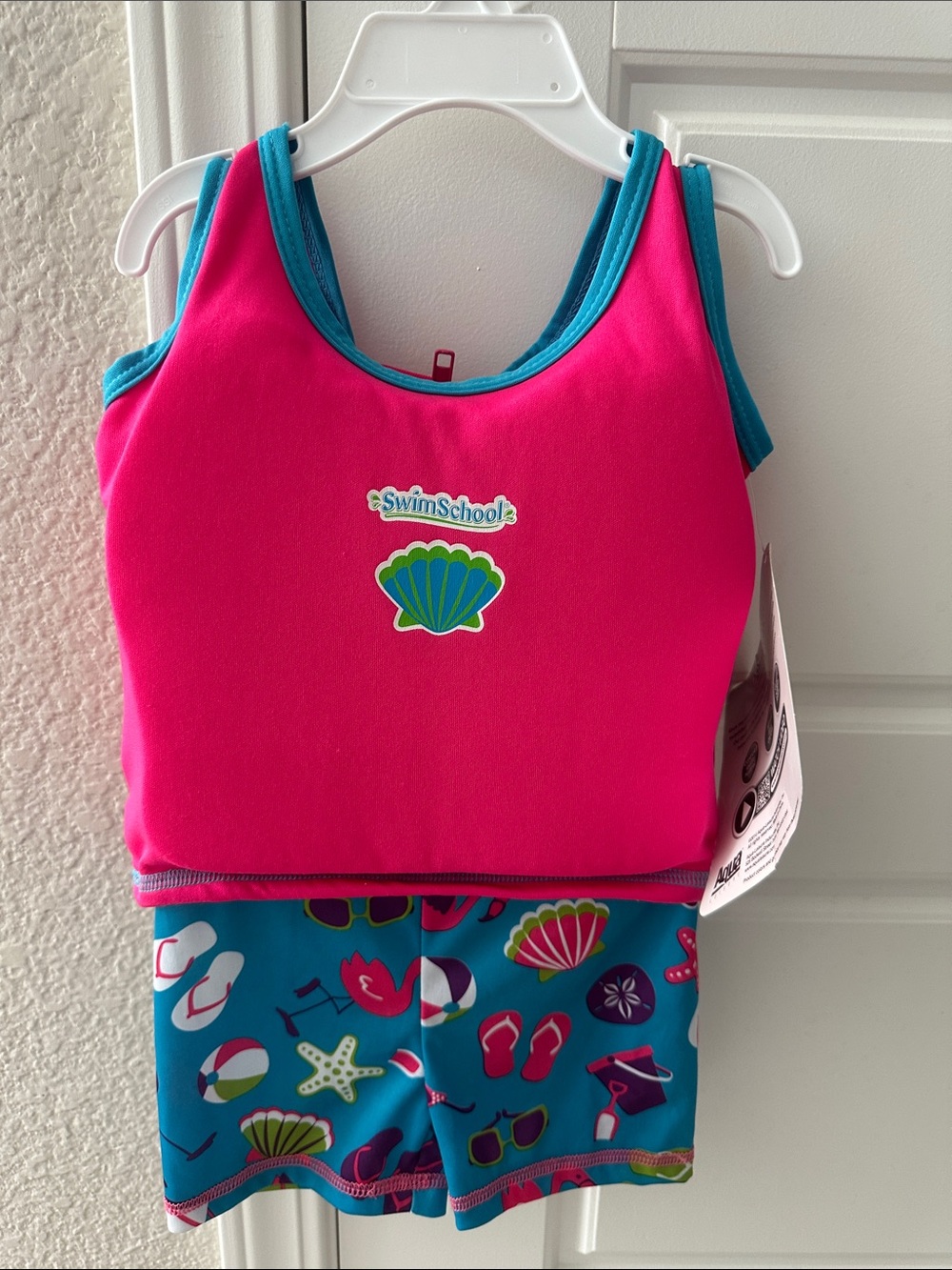 SwimSchool Girls' Pink & Teal Swim Set